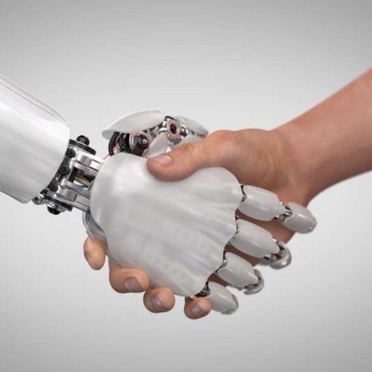 Shaking hands with robot