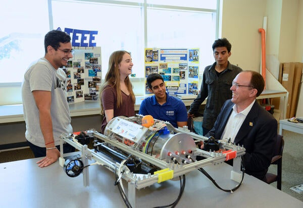 dean lynch with students