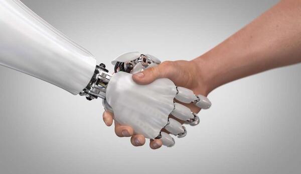 Shaking hands with robot